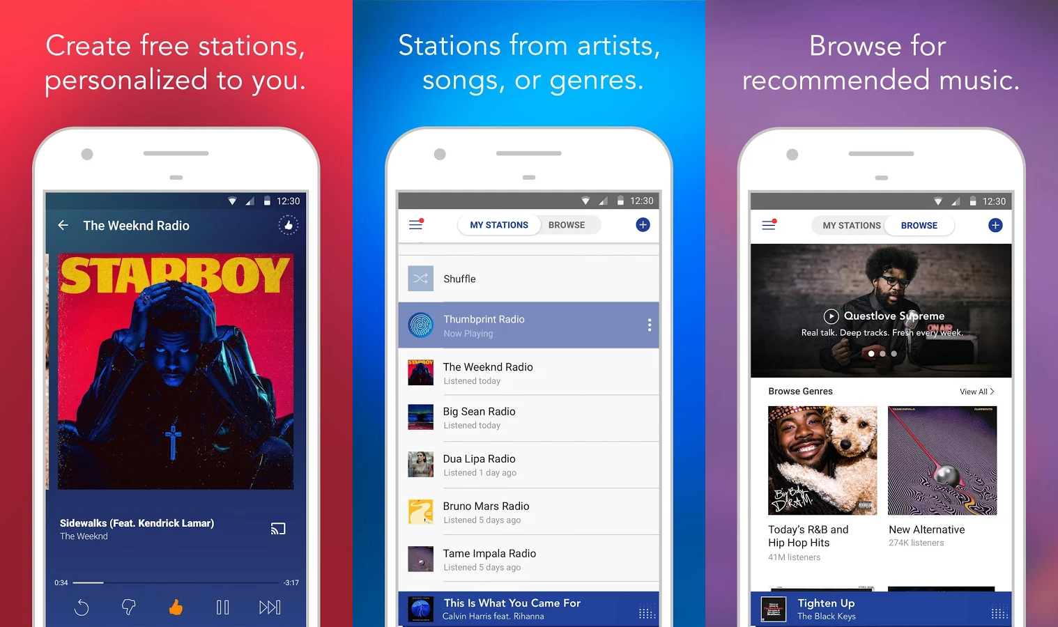 Free pandora app for android