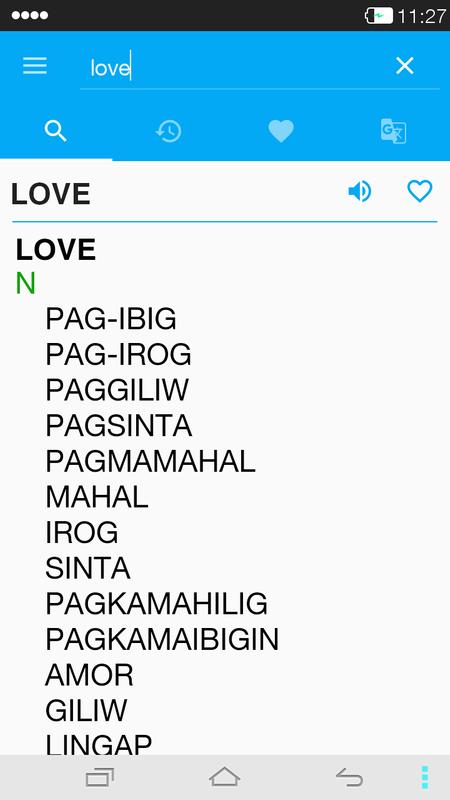 English-tagalog dictionary meaning